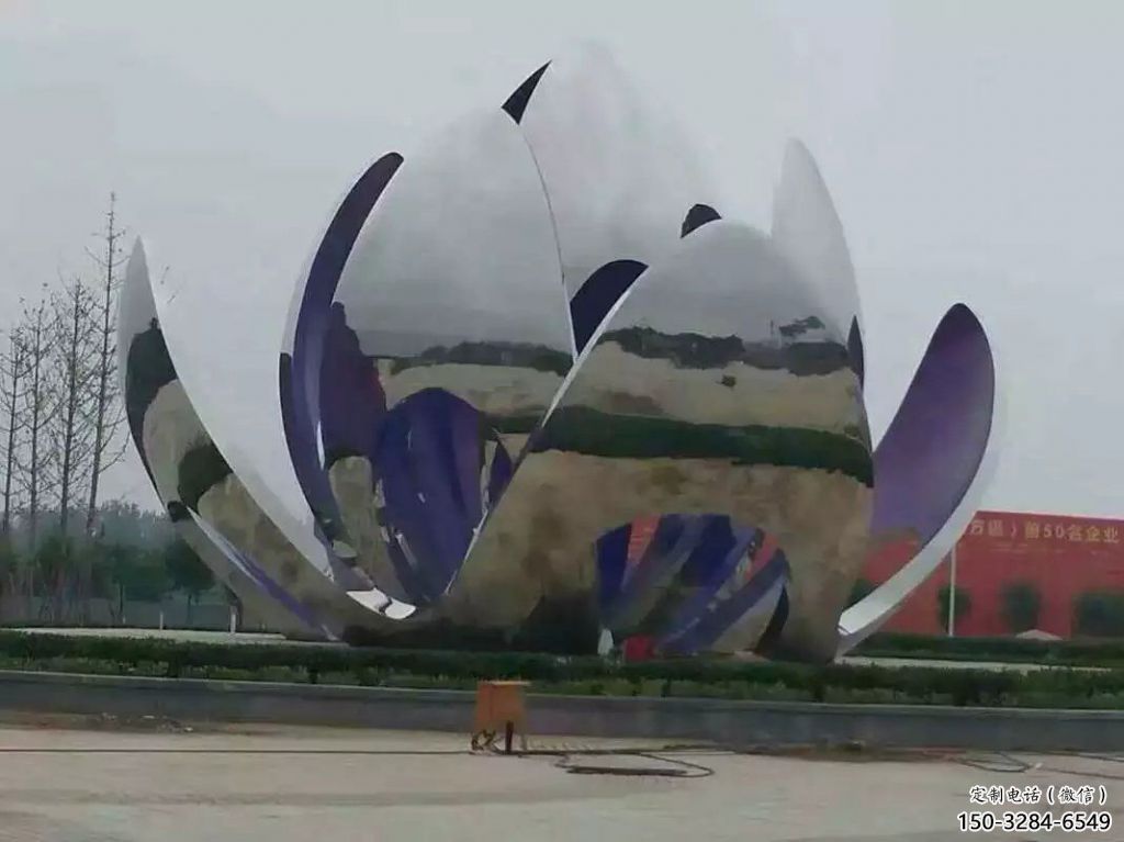 大型蓮花雕塑 鍛造發光水蓮花雕塑 房地產花卉雕塑