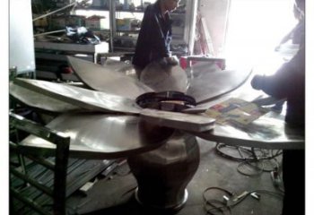 鏤空蓮花雕塑 噴水園林水蓮花雕塑 住宅小區花卉雕塑