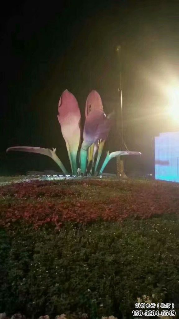 彩繪蘭花雕塑 景觀雕塑 街頭玉蘭花雕塑