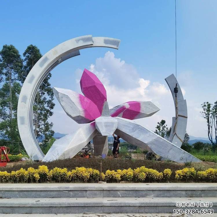 異形蘭花雕塑 現(xiàn)代校園雕塑 校園玉蘭花雕塑