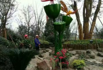 仿古蓮蓬雕塑 騰飛植物雕塑 房地產(chǎn)雕塑