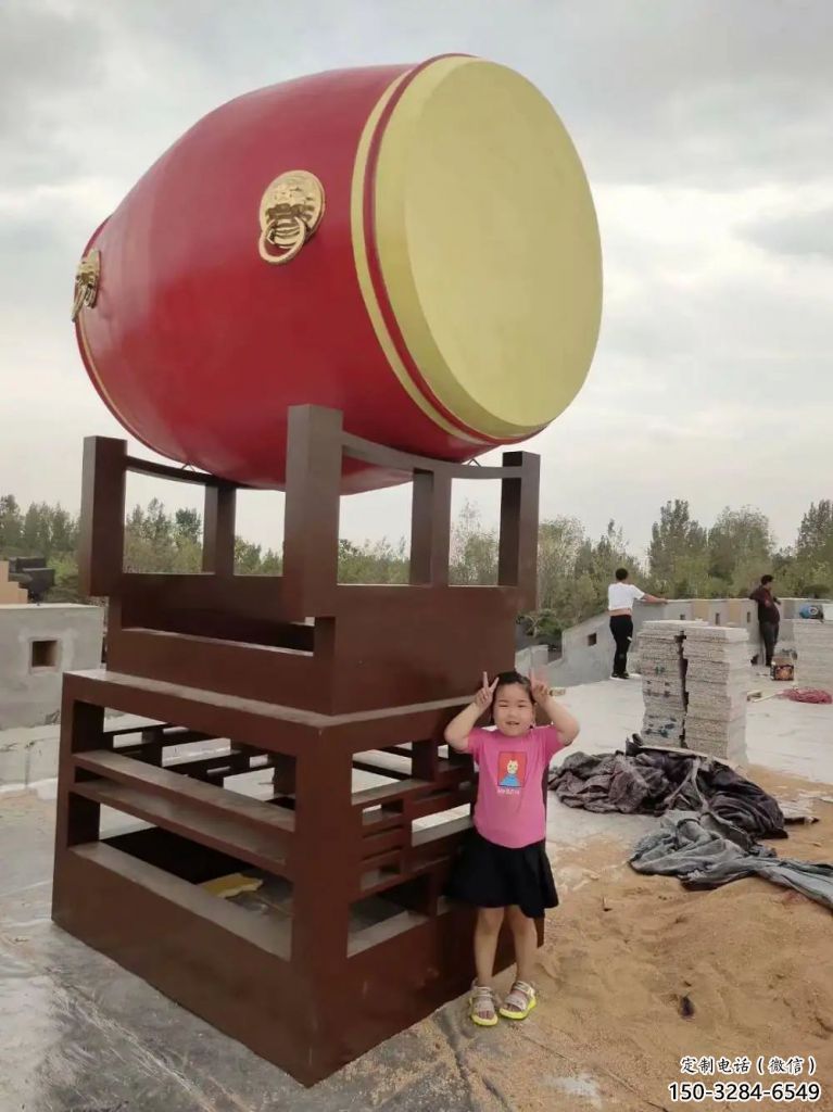 鑄造戰(zhàn)鼓雕塑 中式村口民族雕塑 景觀喜慶雕塑