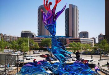 彩繪水花雕塑 景觀雕塑 街頭水景雕塑