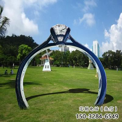 戒指大門雕塑，現代景觀小品，不銹鋼戒指拱門雕塑