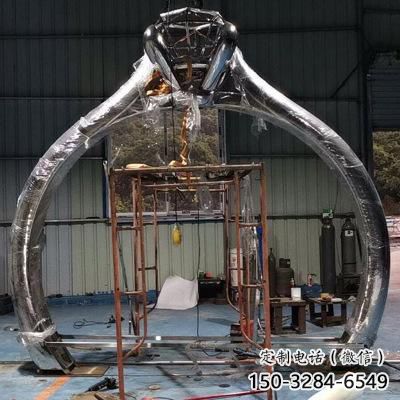 指環(huán)拱門雕塑，戒指藝術造型，不銹鋼指環(huán)大門雕塑