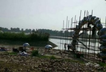 鵝卵石大門雕塑，公園美陳雕塑，不銹鋼鏡面拱門雕塑