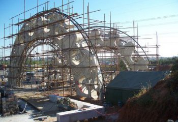 制作景觀大門雕塑，鏤空不銹鋼拱門雕塑安裝