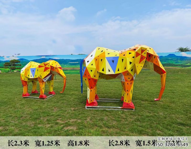 金屬大象雕塑制作觀賞型，城市裝飾，空間烤漆大象雕塑標準
