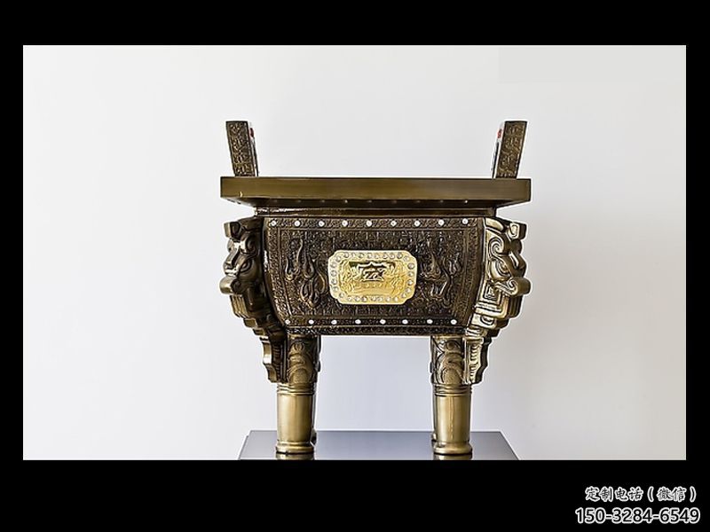 黃銅材質鑄造-司母戊鼎銅雕塑加工