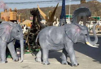 制造大象雕塑廠家，地標擺件，仿真大象雕塑精選