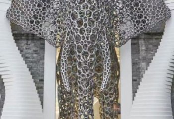 大象頭雕塑預定，城區小品，鏤空大象雕塑制造商