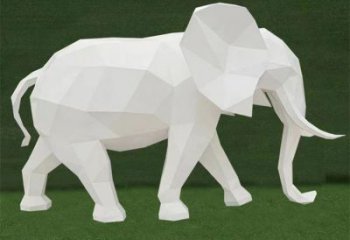 大象雕塑工廠選用，街道標(biāo)識(shí)，j幾何大象雕塑制作