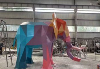 鋼鑄大象雕塑常用，金屬組合，景觀烤漆大象雕塑定價