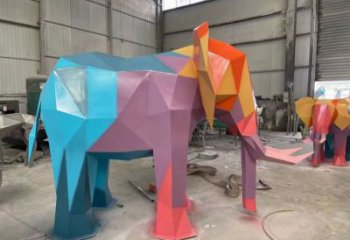 園林大象雕塑標準，彩鋼制作，景觀烤漆大象雕塑優價