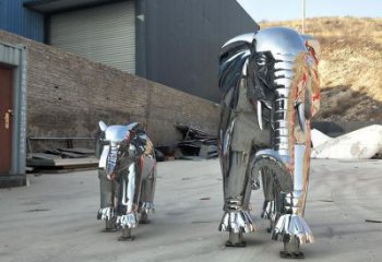 仿真大象雕塑廠家，動物景觀雕塑，不銹鋼動物雕塑制作