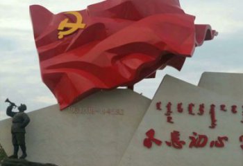 廣場旗幟雕塑，抽象水景雕塑，抽象效果