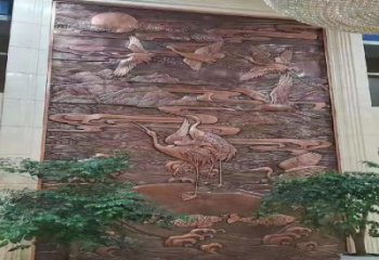 彩繪仙鶴浮雕通用，花園小品，廣場動物浮雕優(yōu)價