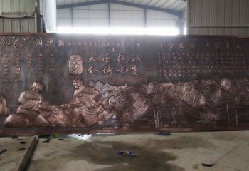 抽象浮雕制造，福字雕塑，黃銅福字浮雕展品