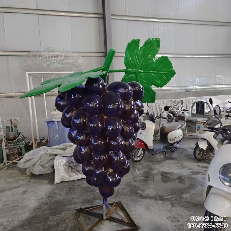 標志果籃雕塑預定，小區(qū)擺件，葡萄果籃雕塑精品
