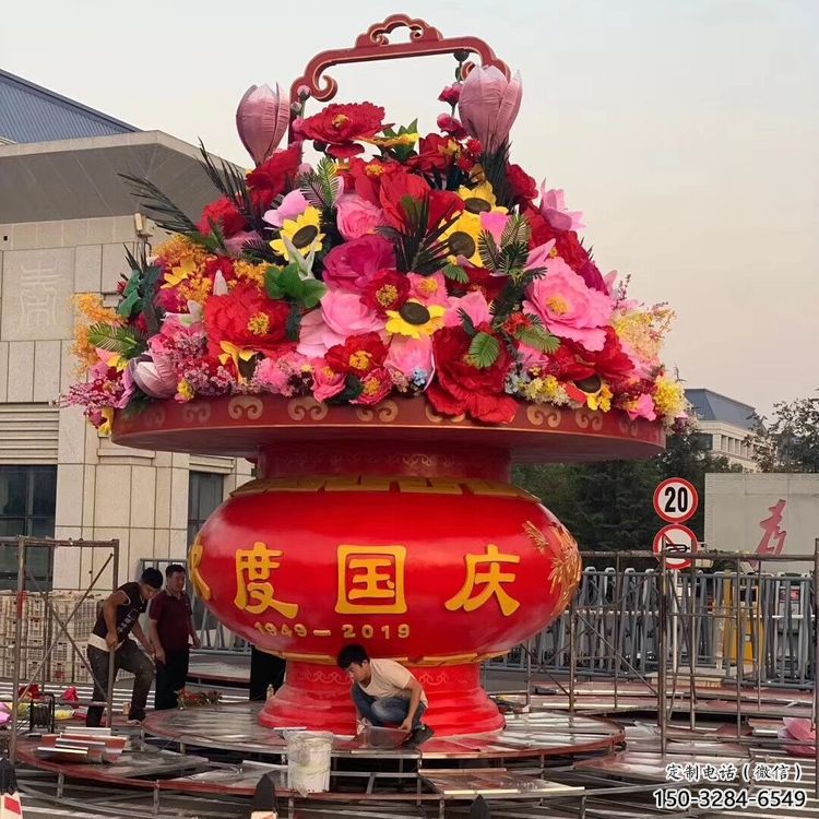 花籃雕塑制作制造商，花朵組合，公共仿真花籃雕塑優(yōu)選