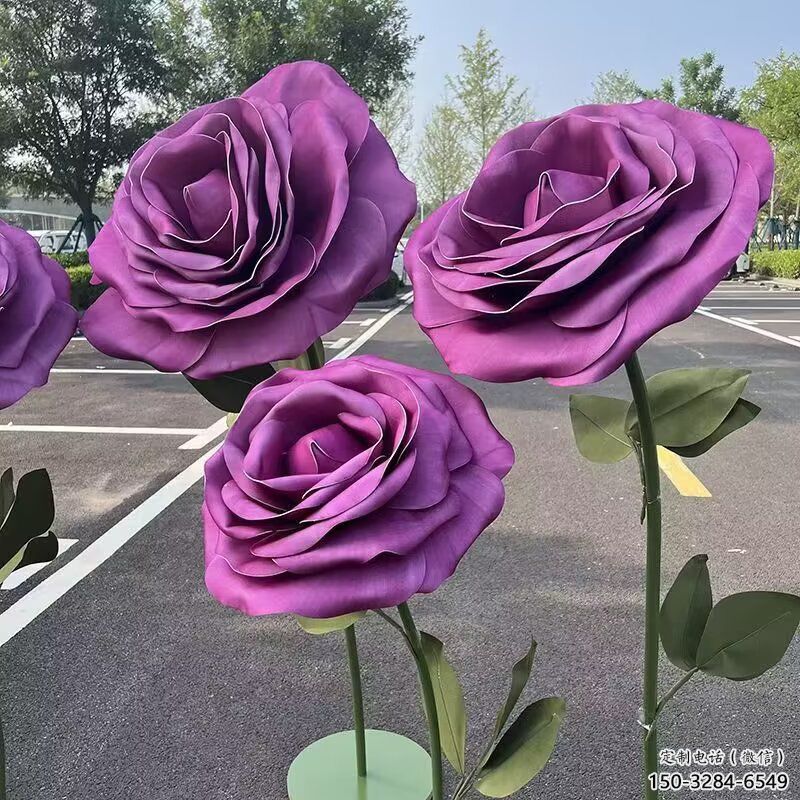 制造花籃雕塑專供，地標(biāo)擺件，月季花花籃雕塑訂做