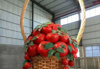 果籃標志雕塑服務商，噴泉雕塑，不銹鋼果籃雕塑創意定做