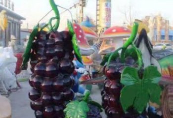 中式果籃雕塑批發，廣場系列，葡萄果籃雕塑供需