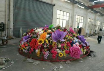 花籃雕塑工廠選用，街道標識，景觀園林葵花花籃雕塑批發(fā)