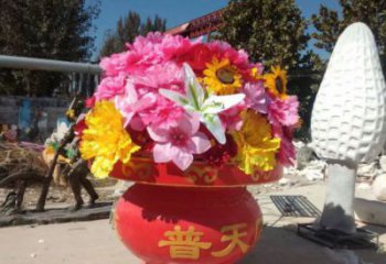花籃雕塑定價(jià)，景觀雕塑，園林旅游區(qū)花籃雕塑擺件