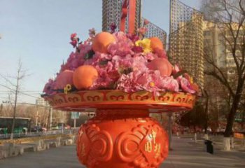 景觀花籃雕塑特供，標(biāo)識(shí)雕塑，旅游區(qū)花籃雕塑定制