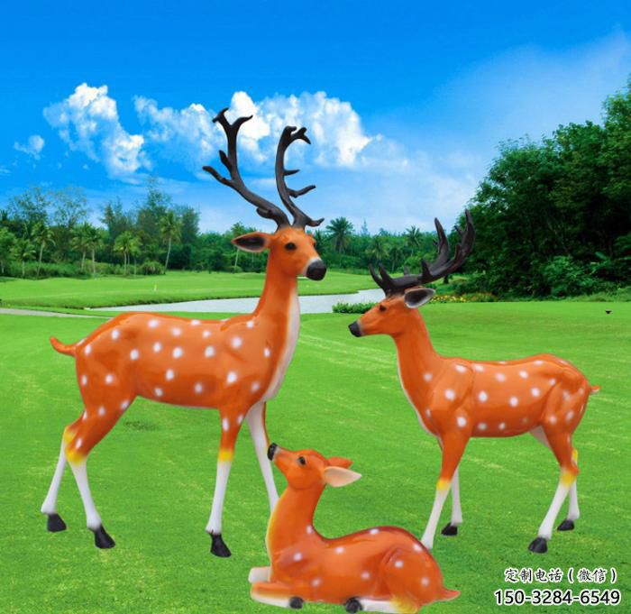 梅花鹿雕塑擺件