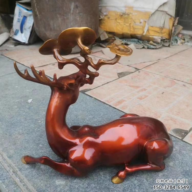 景區馴鹿雕塑，公園動物雕塑，仿真動物擺件