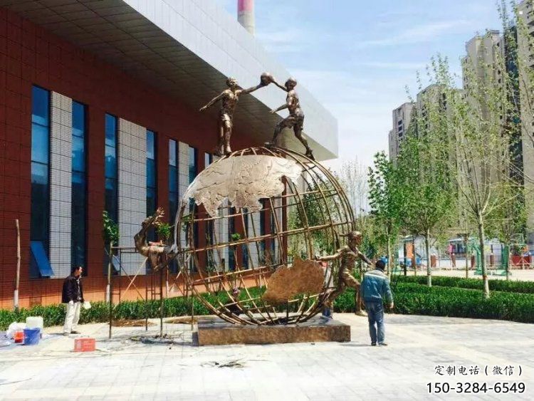 地球儀雕塑精選，歐式風格，藝術地球儀人物雕塑指用