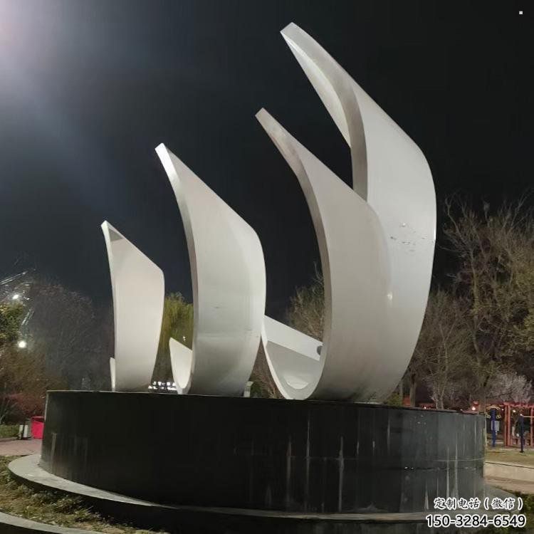 校園帆船雕塑，拉絲景觀雕塑，抽象主題