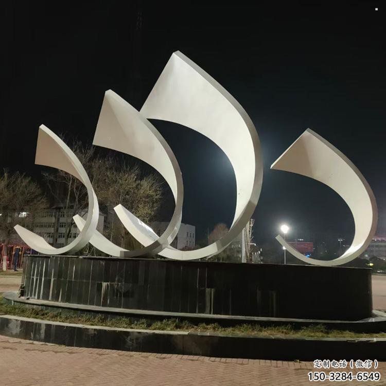 農村帆船雕塑，烤漆景觀雕塑，抽象效果