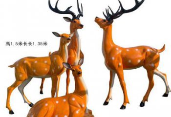 梅花鹿雕塑通用，街頭雕塑，玻璃鋼梅花鹿雕塑標(biāo)準(zhǔn)