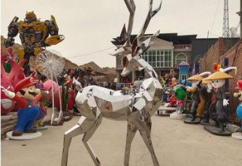 小鹿雕塑供求，動物雕塑，切面藝術小鹿雕塑優選