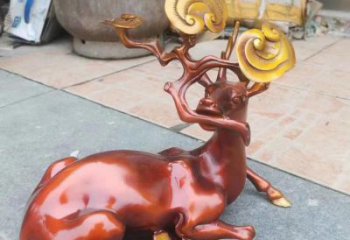 抽象馴鹿雕塑，仿古動物雕塑，仿古擺件