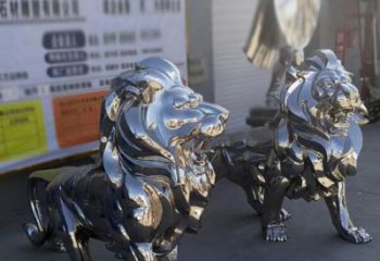 雕塑獅子景觀制造，街景小品，不銹鋼獅子雕塑優價