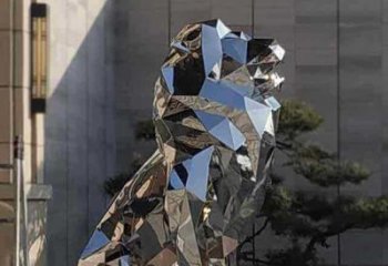 景觀獅子雕塑精選，陸地擺件，公園不銹鋼獅子雕塑精品