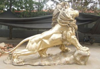 獅子雕塑通用，街頭雕塑，黃銅走獅雕塑標準