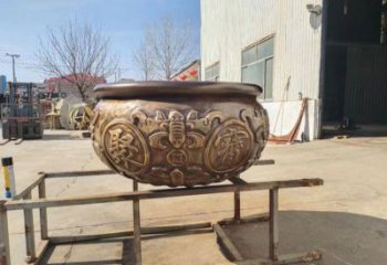 黃銅聚寶銅缸雕塑