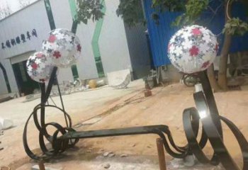 不銹鋼蒲公英坐凳雕塑，景觀類型