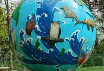 地球雕塑點擊，中式工藝，不銹鋼地球雕塑生產商