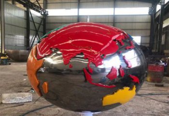 地球雕塑定制，街頭雕塑，不銹鋼地球雕塑制作廠家