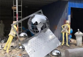 地球儀雕塑觀賞型，街景小品，筆記本地球儀雕塑廠家常用