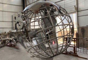 地球儀雕塑制作制造商，鋼管組合，公共鏡面地球儀雕塑優選