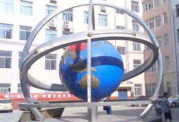 地球儀雕塑觀賞型，廣場系列，現代地球儀雕塑廠家優選