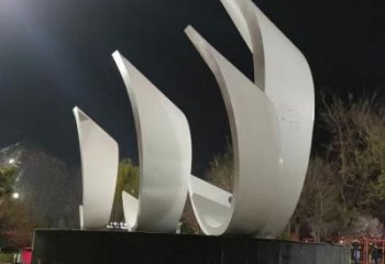 校園帆船雕塑，拉絲景觀雕塑，抽象主題