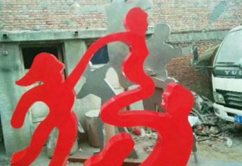 校園福字雕塑，拉絲景觀雕塑，抽象主題